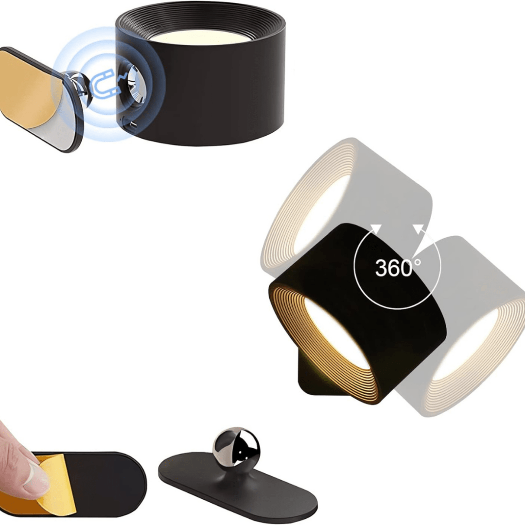 LumiFlex 360 - ledningsfri, genopladelig 360°-væglampe