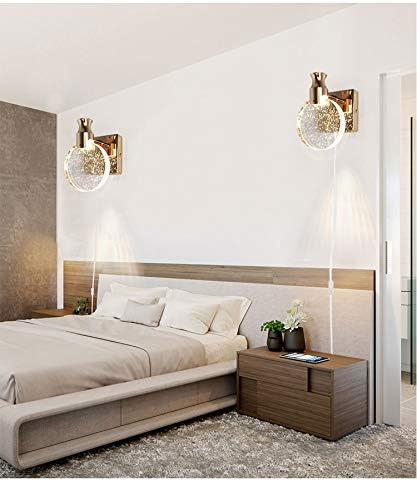 Dæmpbar Ronde LED-vandlampe i Metal med Glasring – Guld/Sølv, Medium og Stor, Energibesparende 6W Belysning-6