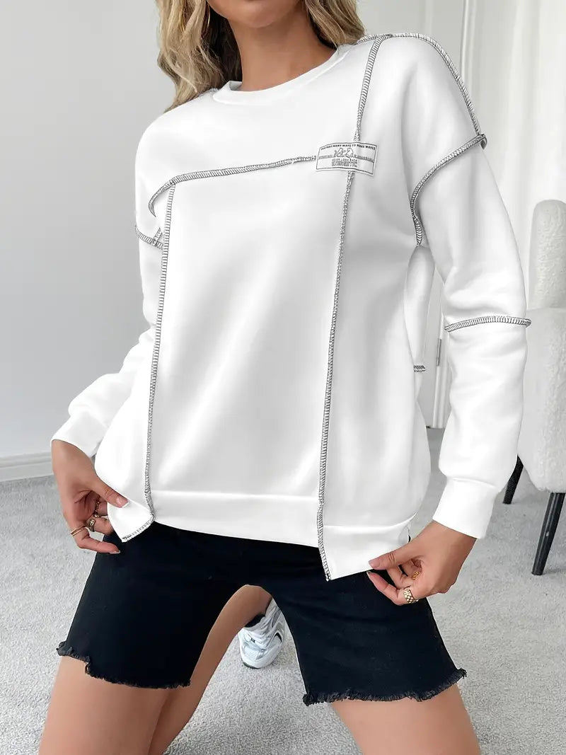 Sabine - Asymmetrisk ribbet sweatshirt