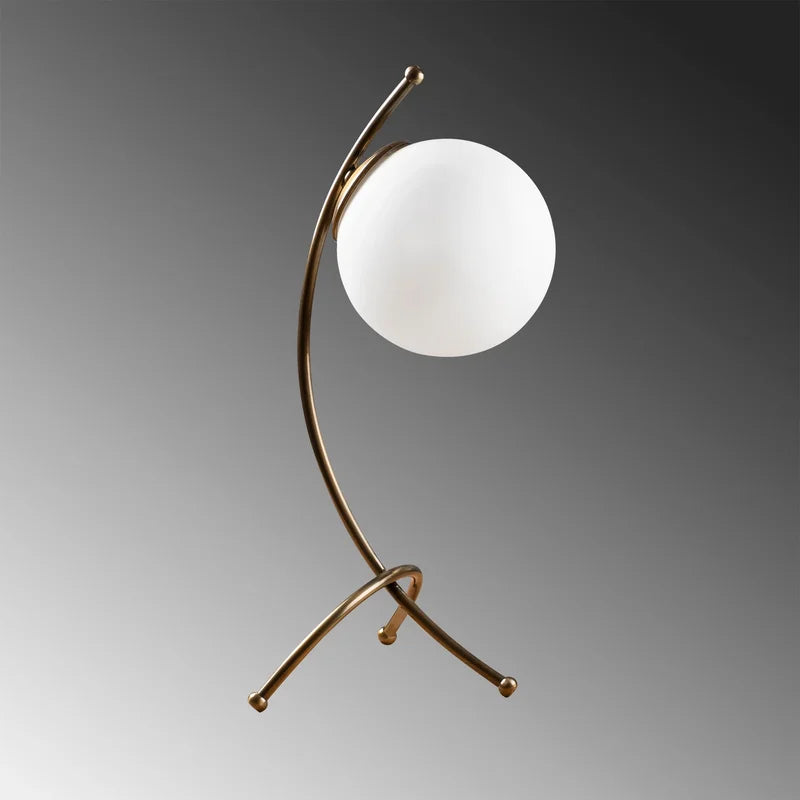 Minimalistisk LED Tafellampe med Varme Hvidt Lys – Sort-Hvid Metal og Glas, 30 cm Høj til Kontor og Natbord-2
