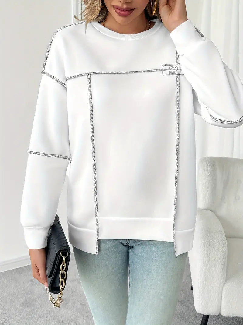 Sabine - Asymmetrisk ribbet sweatshirt