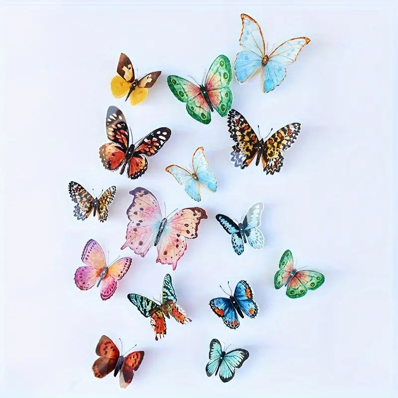 ButterflyGlow - 36 stykker 3D akvarel-sommerfugle