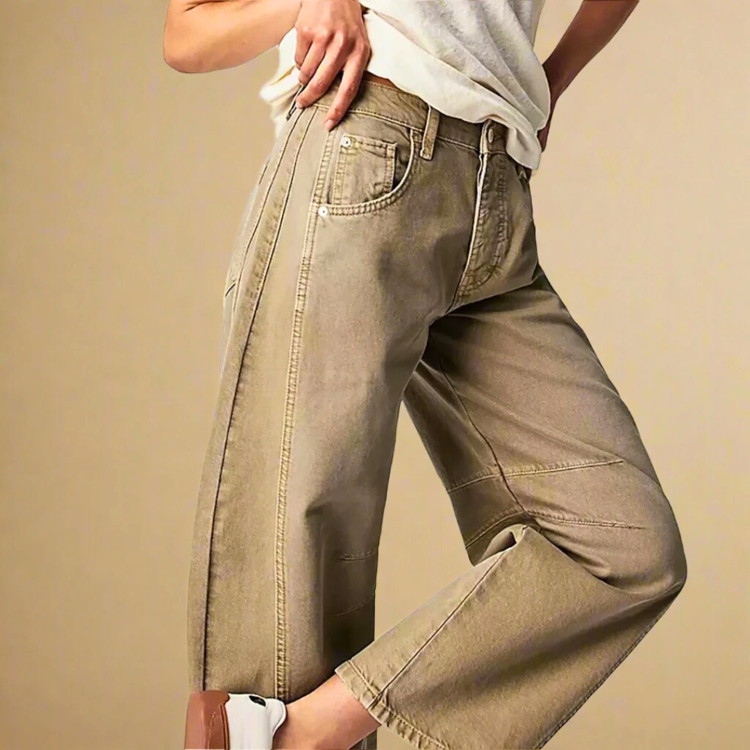 Rose - Afskårne slim fit denimjeans med høj talje
