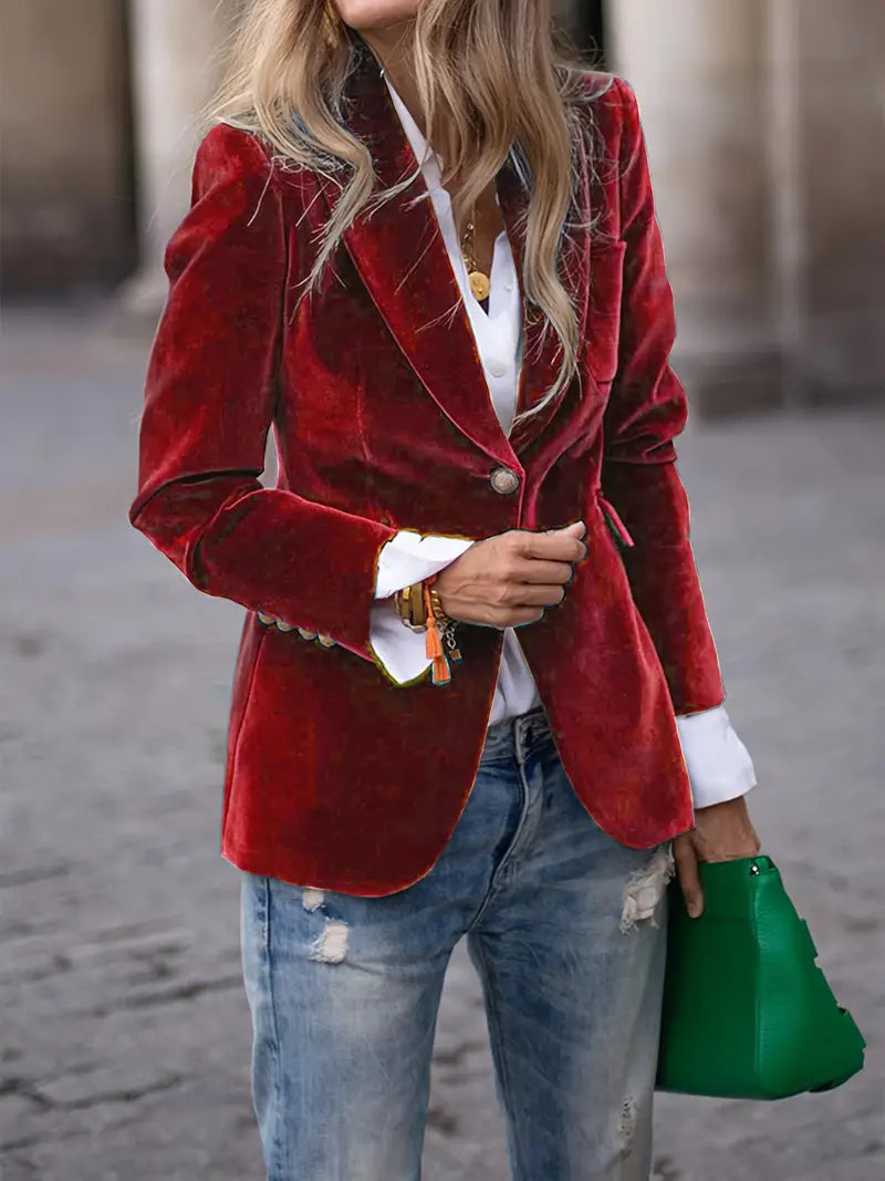 Ayla - Elegant fløjlsblazer til damer | Klassisk design sikrer tidløs elegance