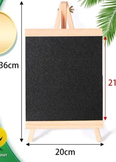 Kompakt Fyrretræ Tafel med Mini Tavle til Menus, Notater og Tegninger – Sort Design 15x20 cm-5