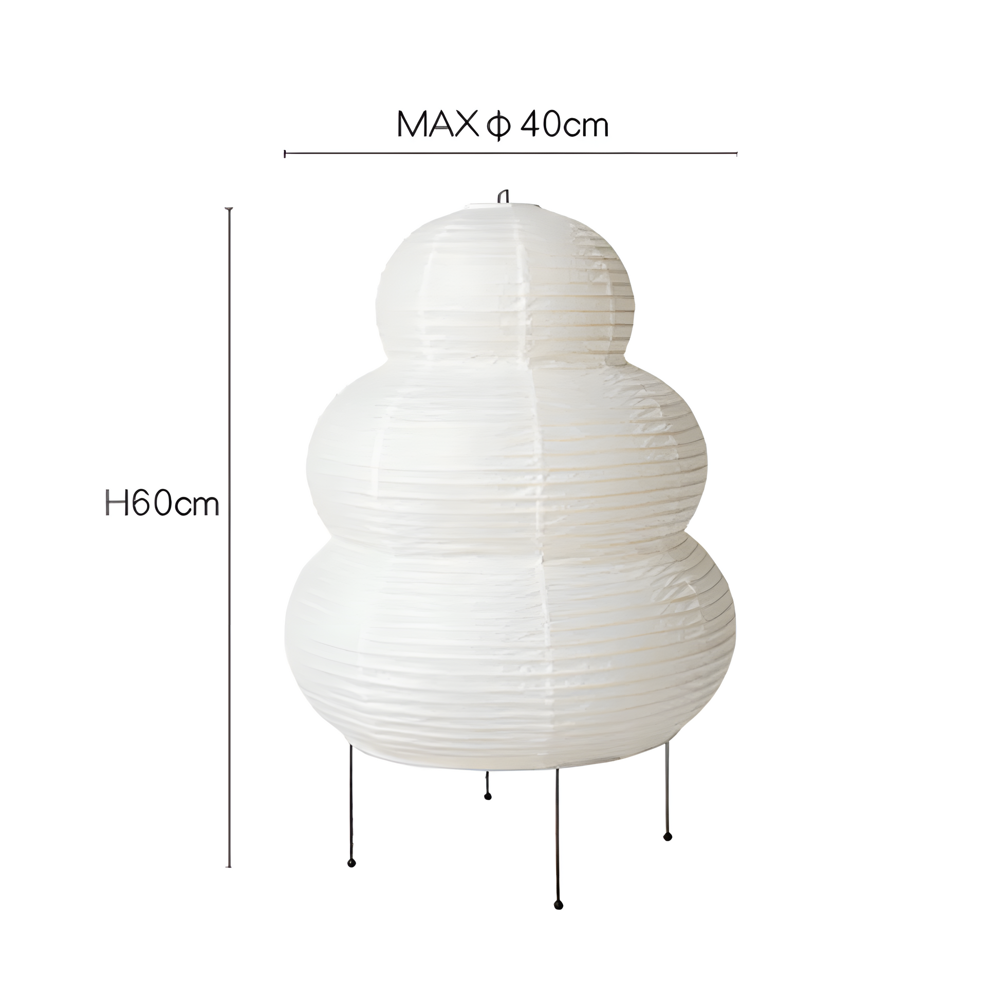 Japansk Wabi-Sabi Gulvlampe i Rispapir med Justerbar Højde og Kunstnerisk Design – 40 x 60 cm Hvid Standerlampe-4