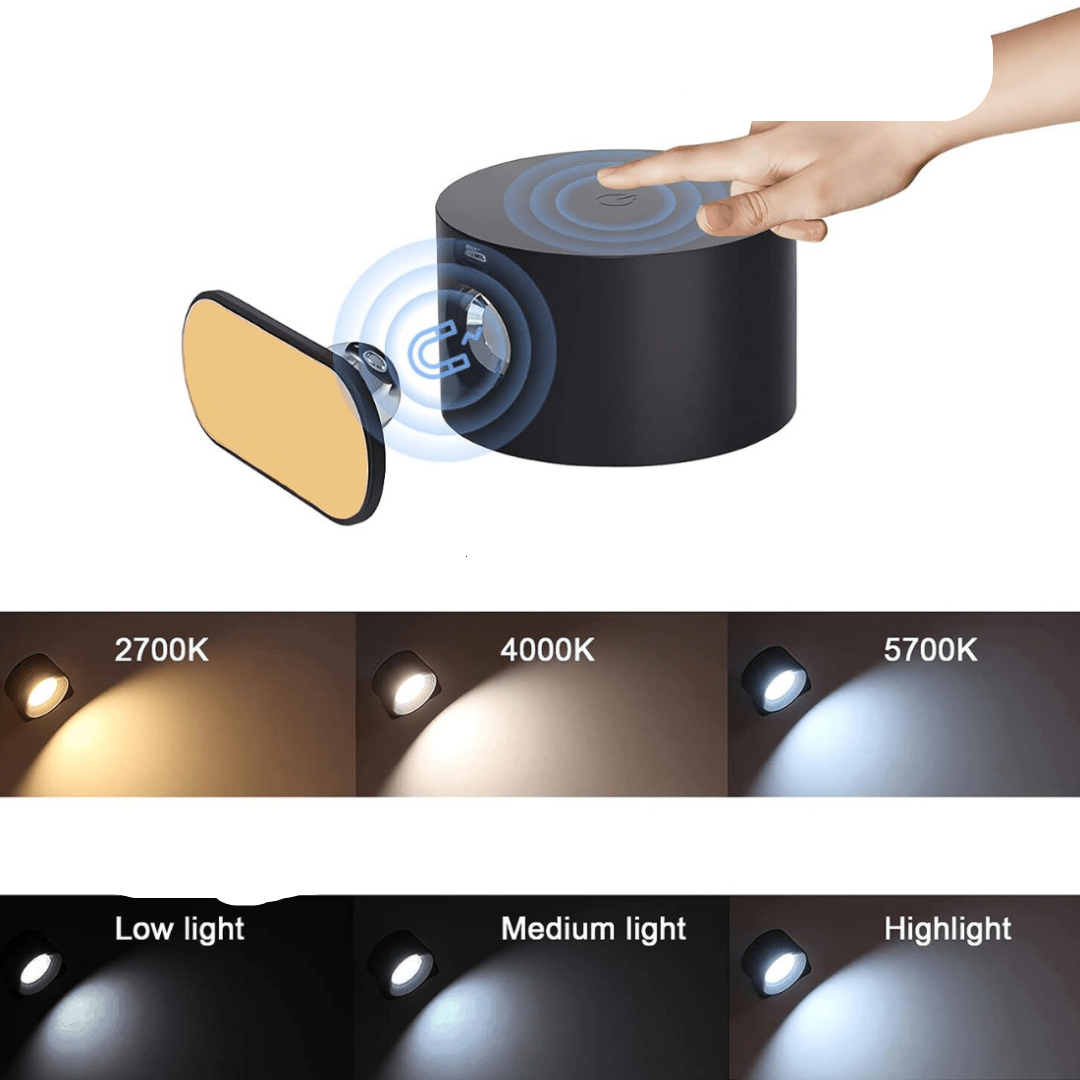 LumiFlex 360 - ledningsfri, genopladelig 360°-væglampe