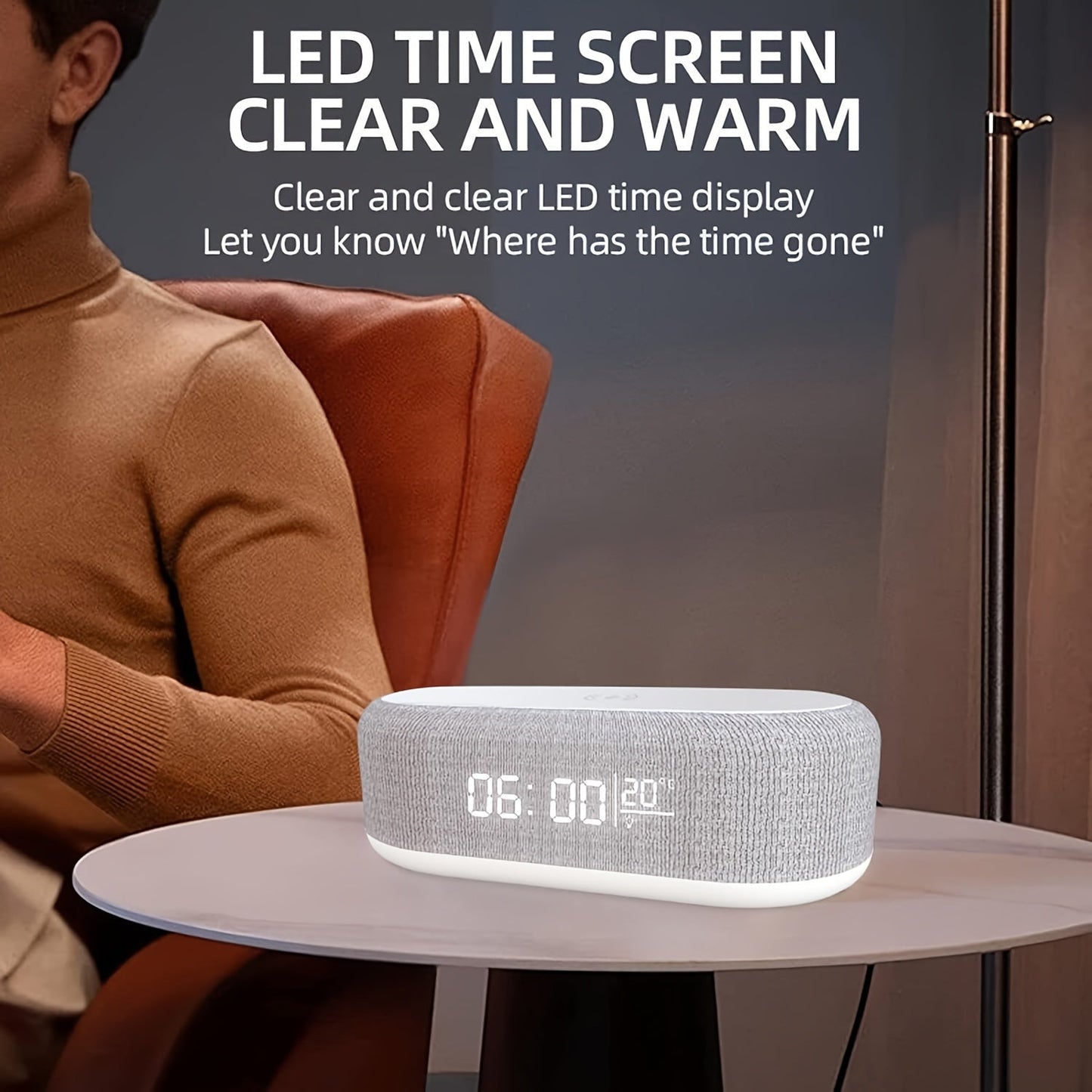 SmartGlow - intelligent digitalt vækkeur med trådløs opladning