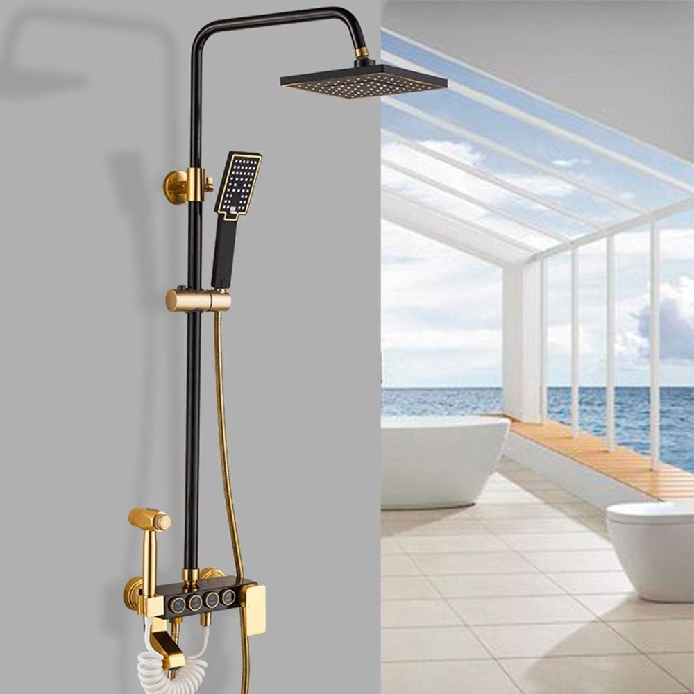 LuxaShower - Luksuriøst sort brusesæt med antik finish