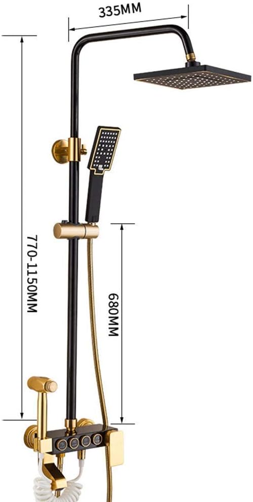 LuxaShower - Luksuriøst sort brusesæt med antik finish