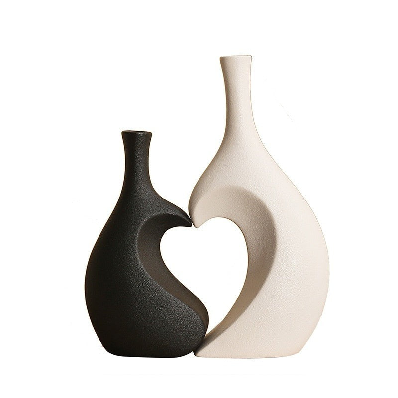 Elegant Keramisk Vase i Europæisk Design – Høj Kvalitet til Indretning i Hvid, Sort, Grå eller Blå-5