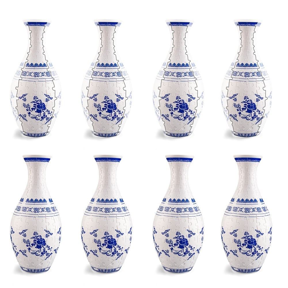 EcoBloom - 3D Puzzle Vase - Dekorativ blomstervase med aftagelig vandbeholder