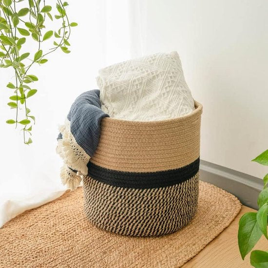 BohoBloom - Jute Rope Plant Basket Modern Floor Indoor Planter