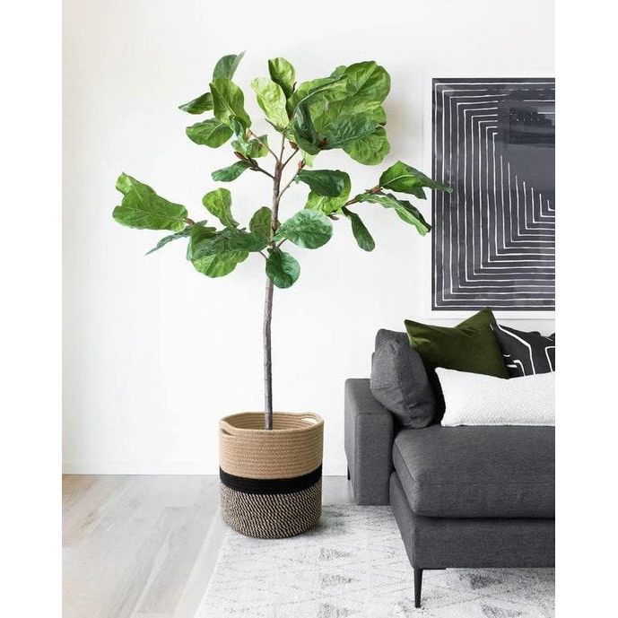 BohoBloom - Jute Rope Plant Basket Modern Floor Indoor Planter