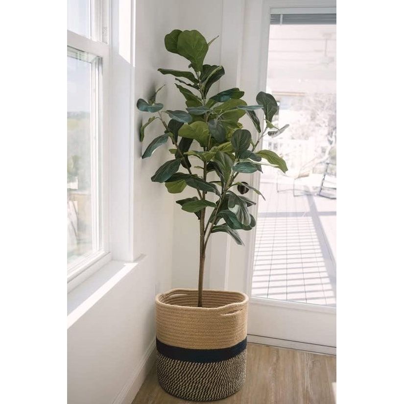 BohoBloom - Jute Rope Plant Basket Modern Floor Indoor Planter