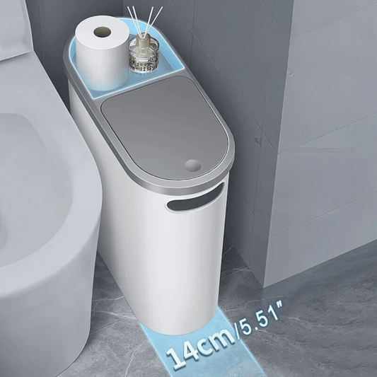 10L Affaldscontainer med Låg – Pladsbesparende og Støjsvag Design til Badeværelse-1