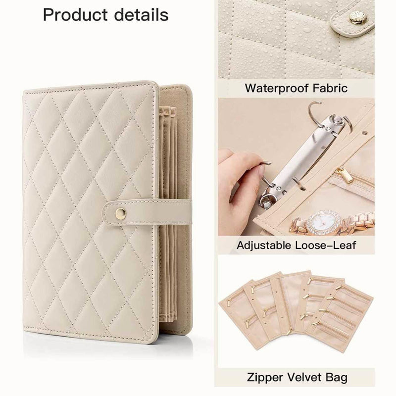 GlamFold Smykkeorganizer | Foldbar & Kompakt | Vandafvisende & Blød Velour | Rejsevenlig