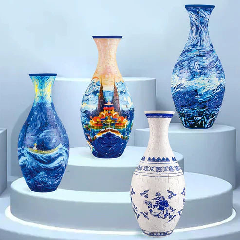 EcoBloom - 3D Puzzle Vase - Dekorativ blomstervase med aftagelig vandbeholder