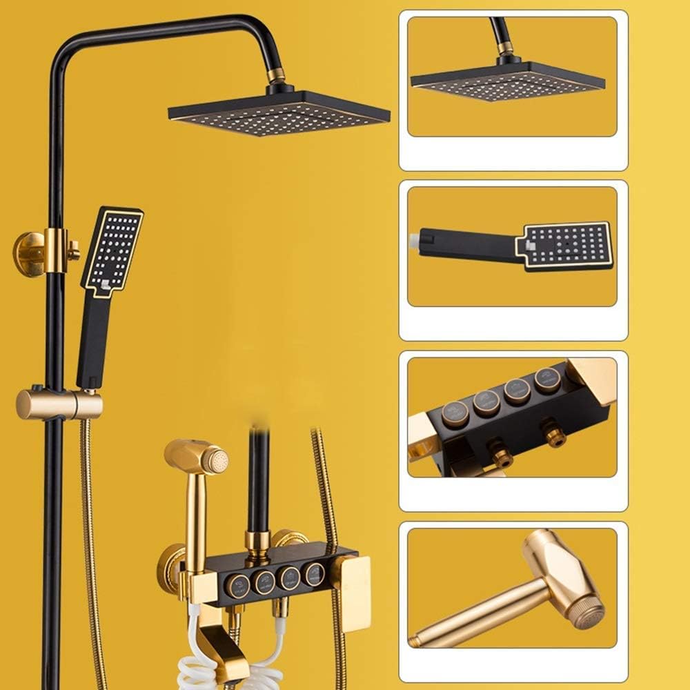 LuxaShower - Luksuriøst sort brusesæt med antik finish