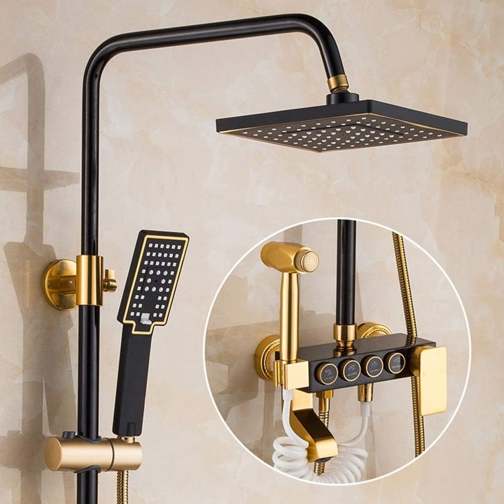 LuxaShower - Luksuriøst sort brusesæt med antik finish