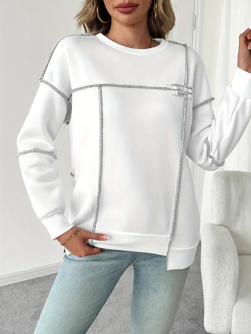 Sabine - Asymmetrisk ribbet sweatshirt