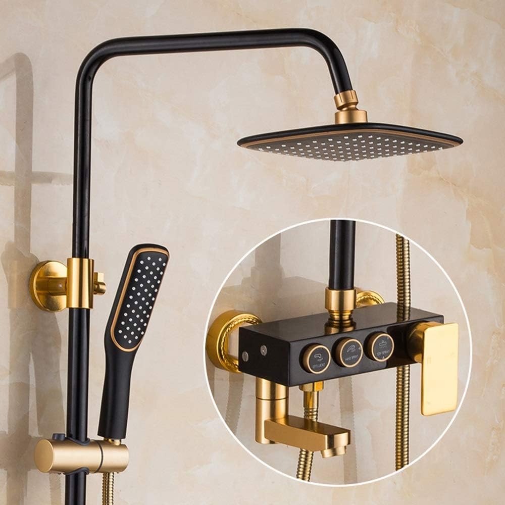 LuxaShower - Luksuriøst sort brusesæt med antik finish
