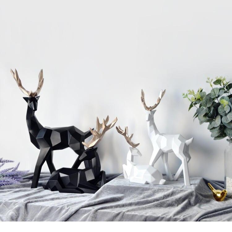 EleganciaArt - Abstrakte hjortefigurer i par | Tidløs ynde for en stilfuld atmosfære