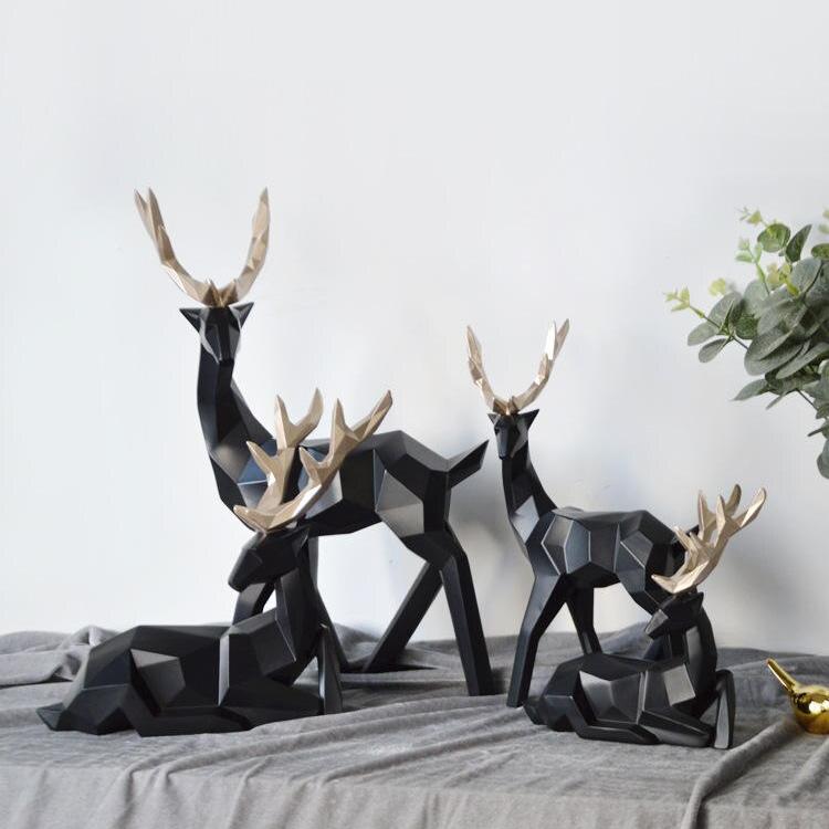 EleganciaArt - Abstrakte hjortefigurer i par | Tidløs ynde for en stilfuld atmosfære