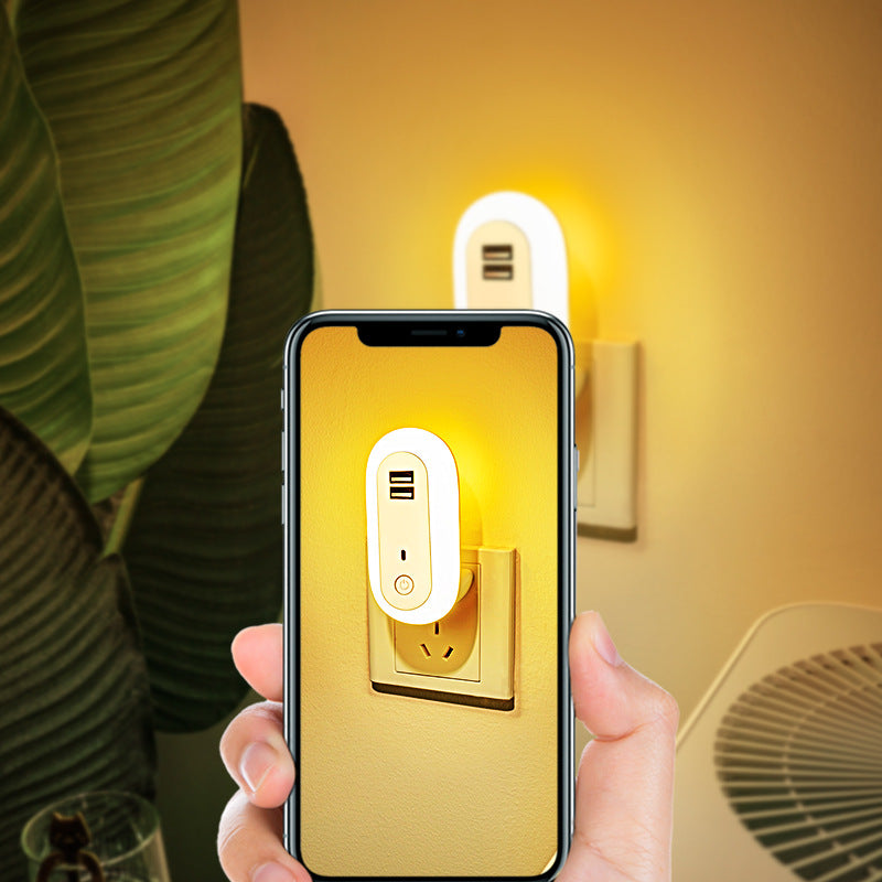 Elegant Oval Nachtlampe med USB Opladning, Fjernbetjening og Timerfunktion til Soveværelse-4