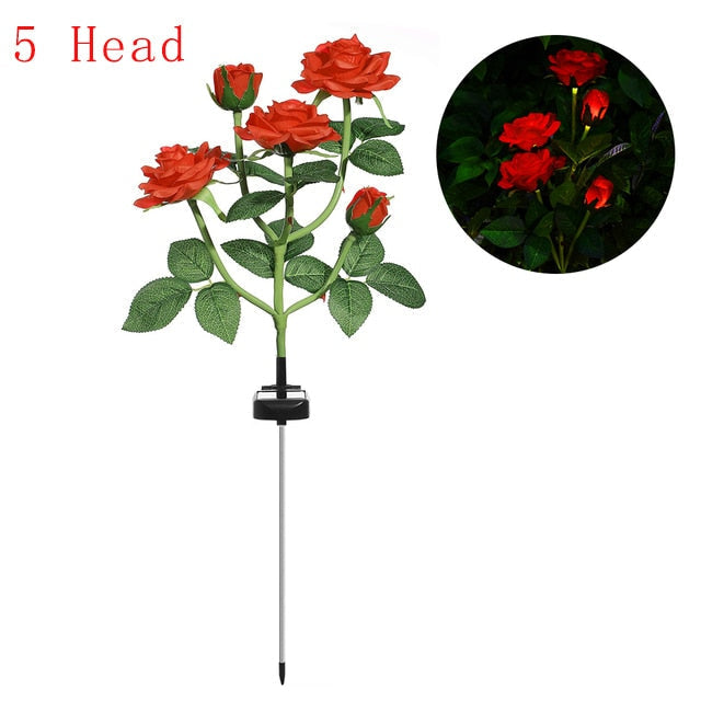 LumiRose - Solar LED rosenblomst natlampe til haven