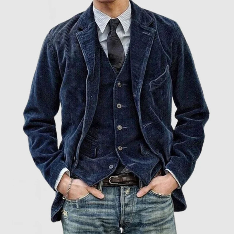 Falk - Vintage blazer og vest i fløjl | Tidløs Stil til Enhver Lejlighed