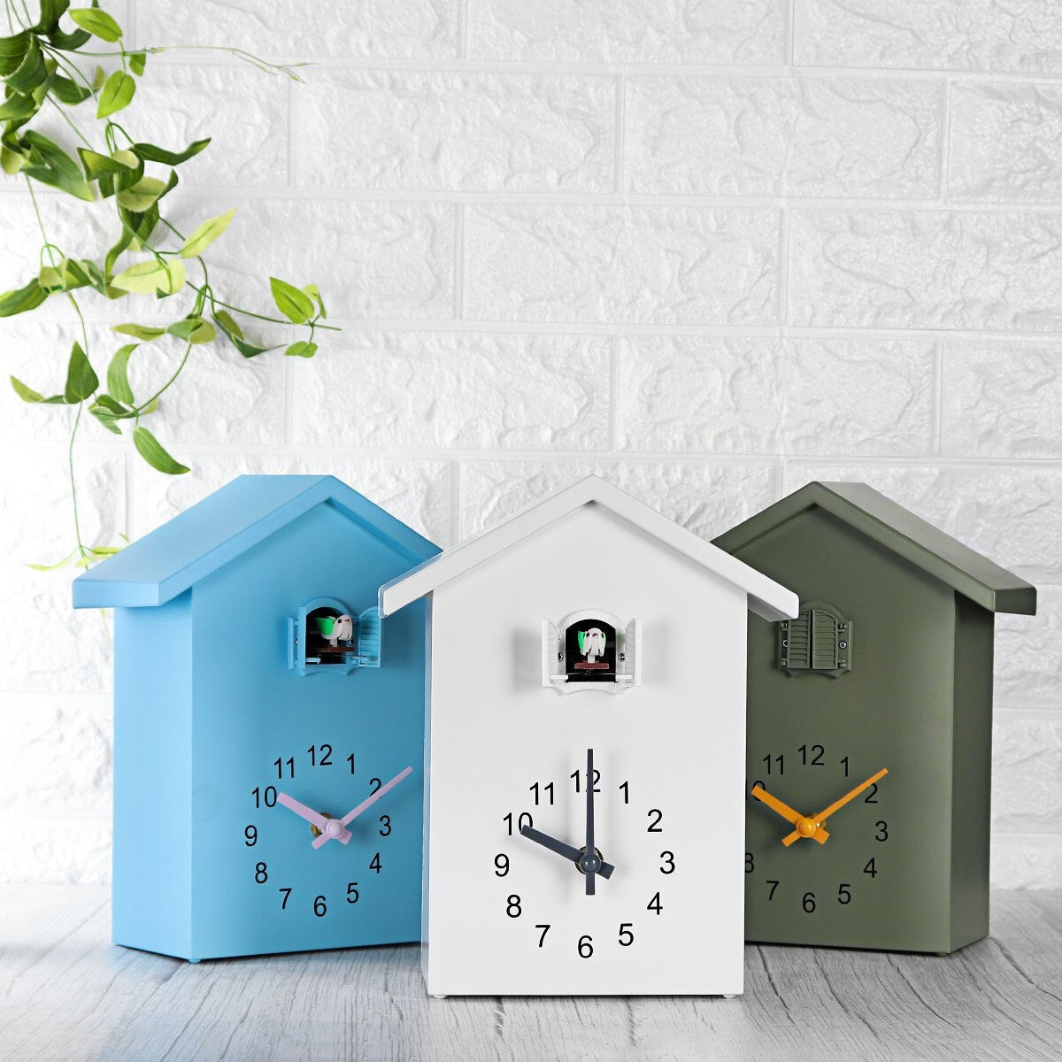 Vægur i Klassisk Design – 20x25 cm, Batteridrevet, Flot i Blå, Hvid og Grøn-2