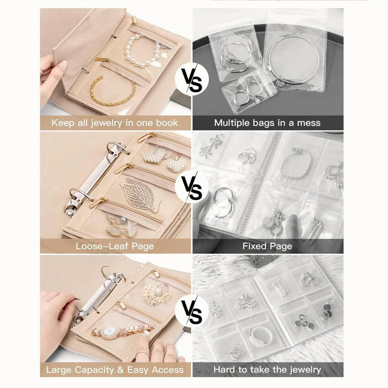 GlamFold Smykkeorganizer | Foldbar & Kompakt | Vandafvisende & Blød Velour | Rejsevenlig
