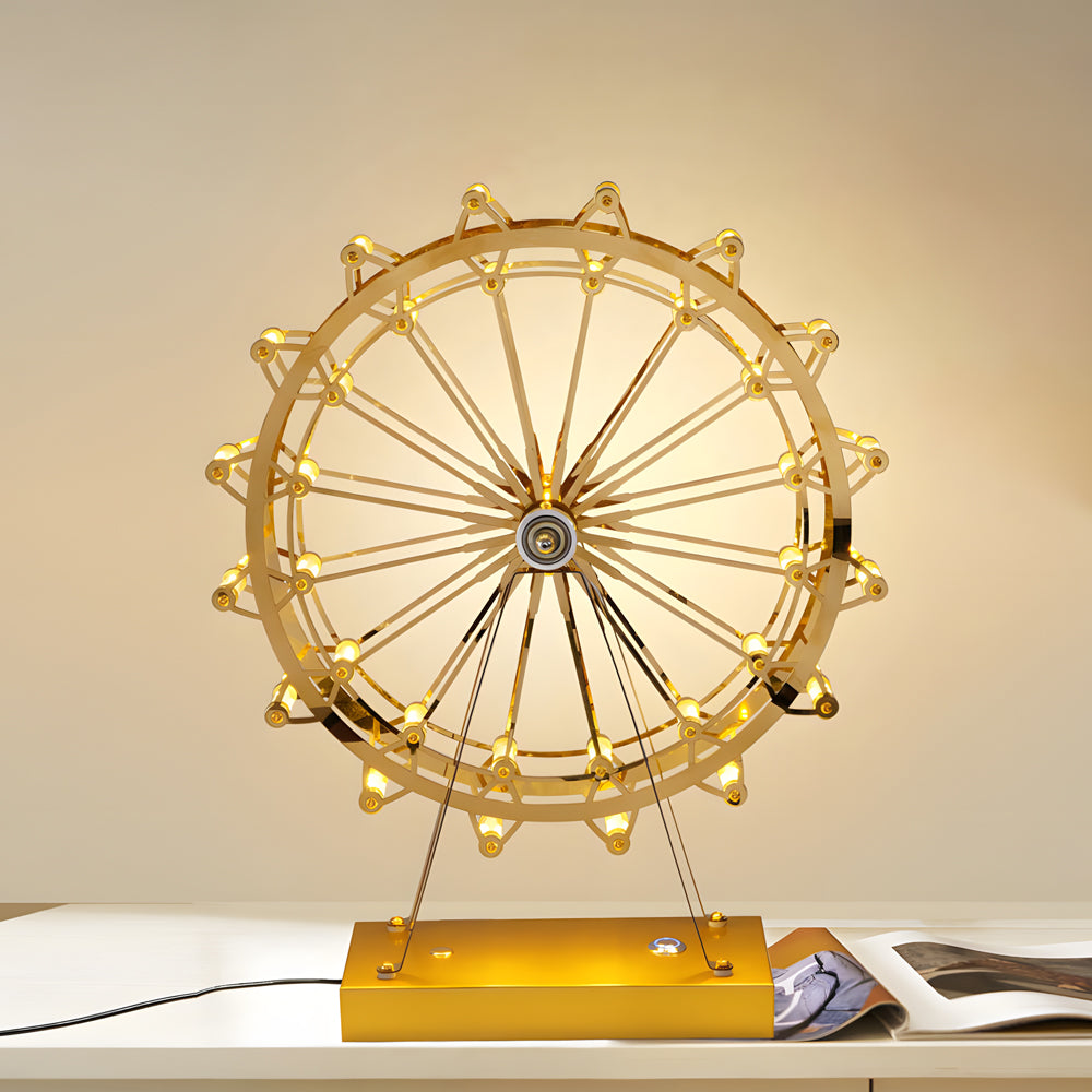 Variant image for Moderne Jern Tafellampe med Unikt Reuzenrad Design og Touch Skifter – Energivenlig LED Belysning, 35 x 25 cm-2