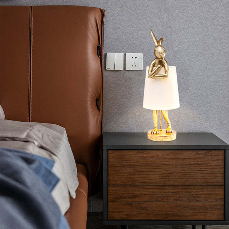 Elegant LED Tafellampe i Guld og Hvid – Resin og Metal Design til Stue og Soveværelse, Dæmpbar og Energibesparende-2