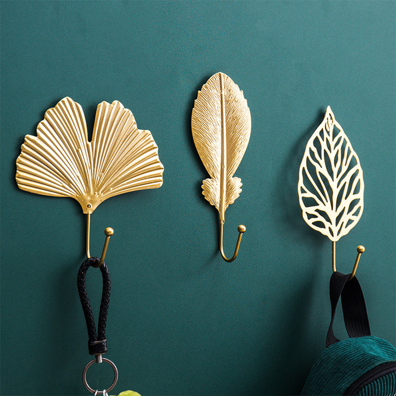 LuxeHook | Nordic Golden Leaf vægkrog