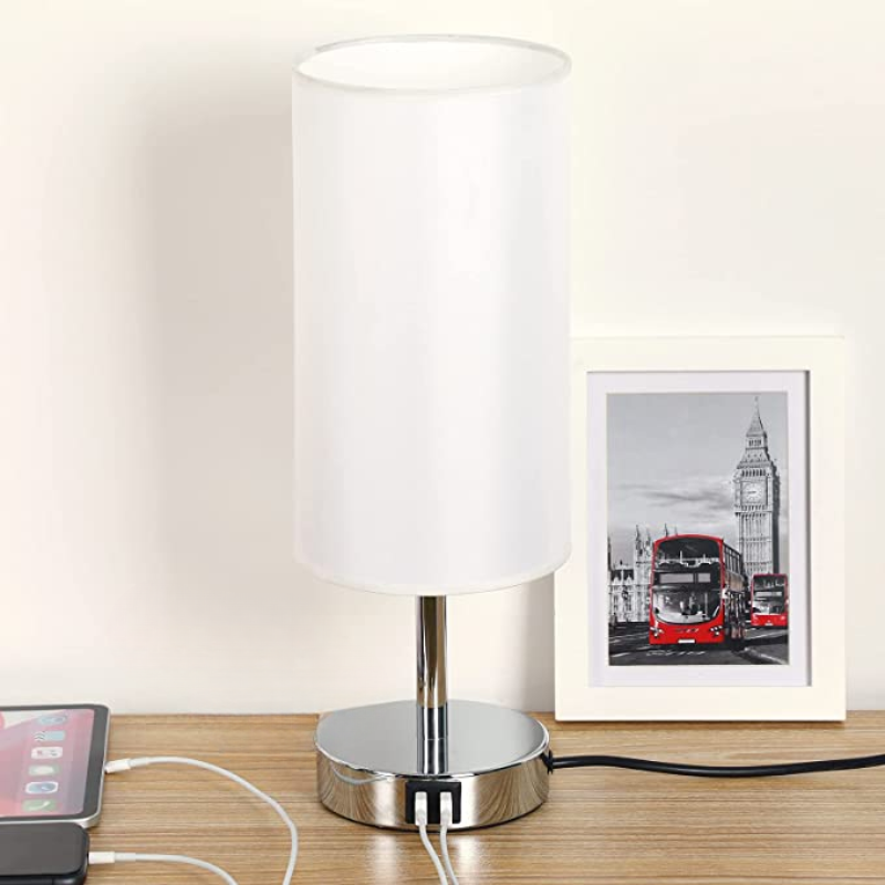 LuminaTouch - Dæmpbar touch-bordlampe med USB-opladningsporte