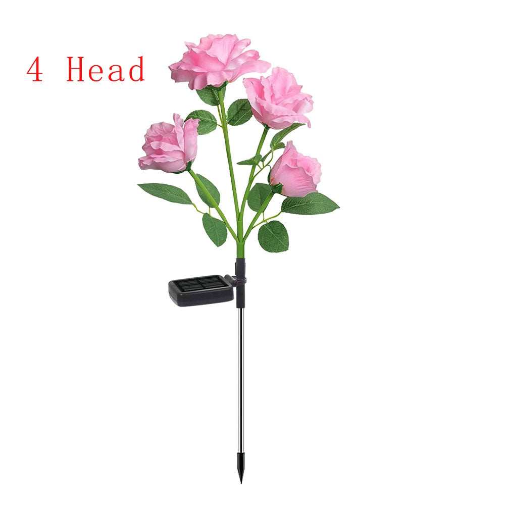 LumiRose - Solar LED rosenblomst natlampe til haven