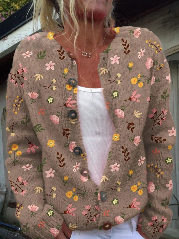 Layla - Cardigan med blomstermønster
