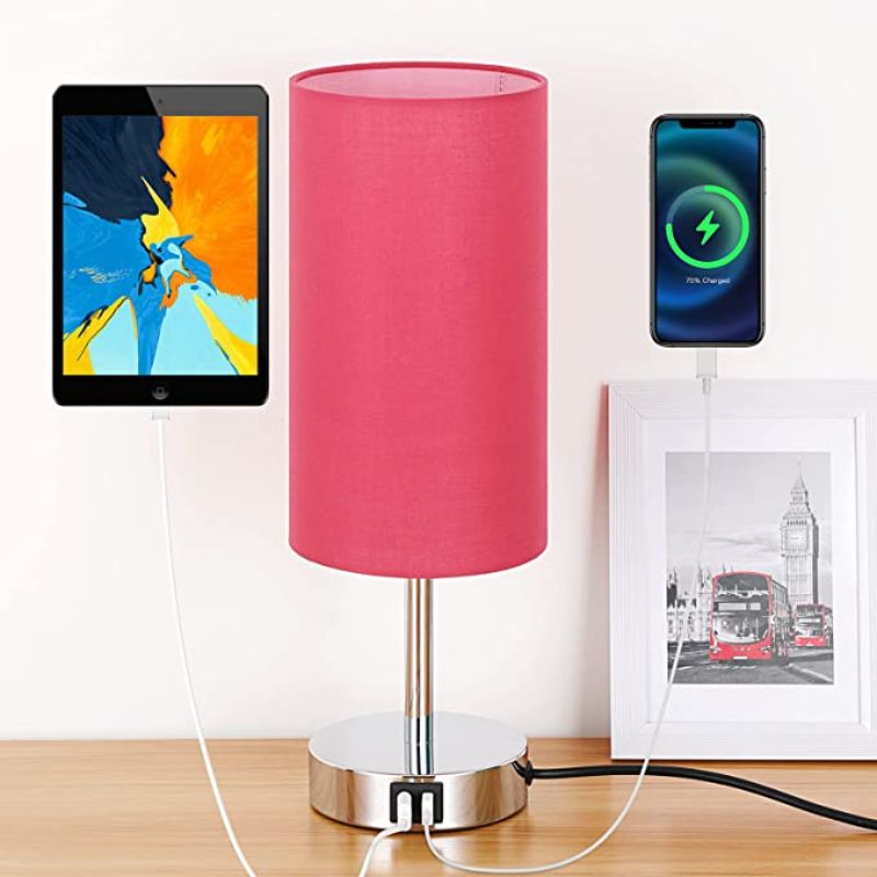 LuminaTouch - Dæmpbar touch-bordlampe med USB-opladningsporte