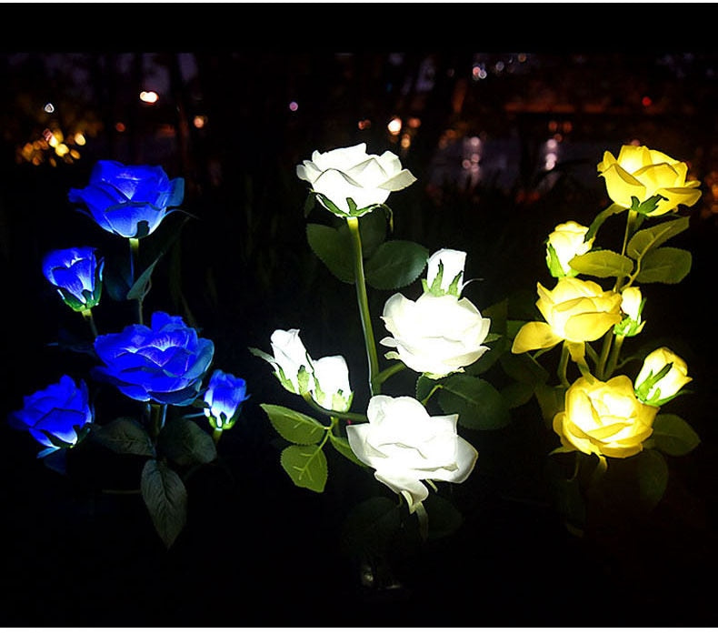 LumiRose - Solar LED rosenblomst natlampe til haven