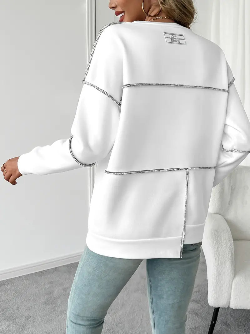 Sabine - Asymmetrisk ribbet sweatshirt