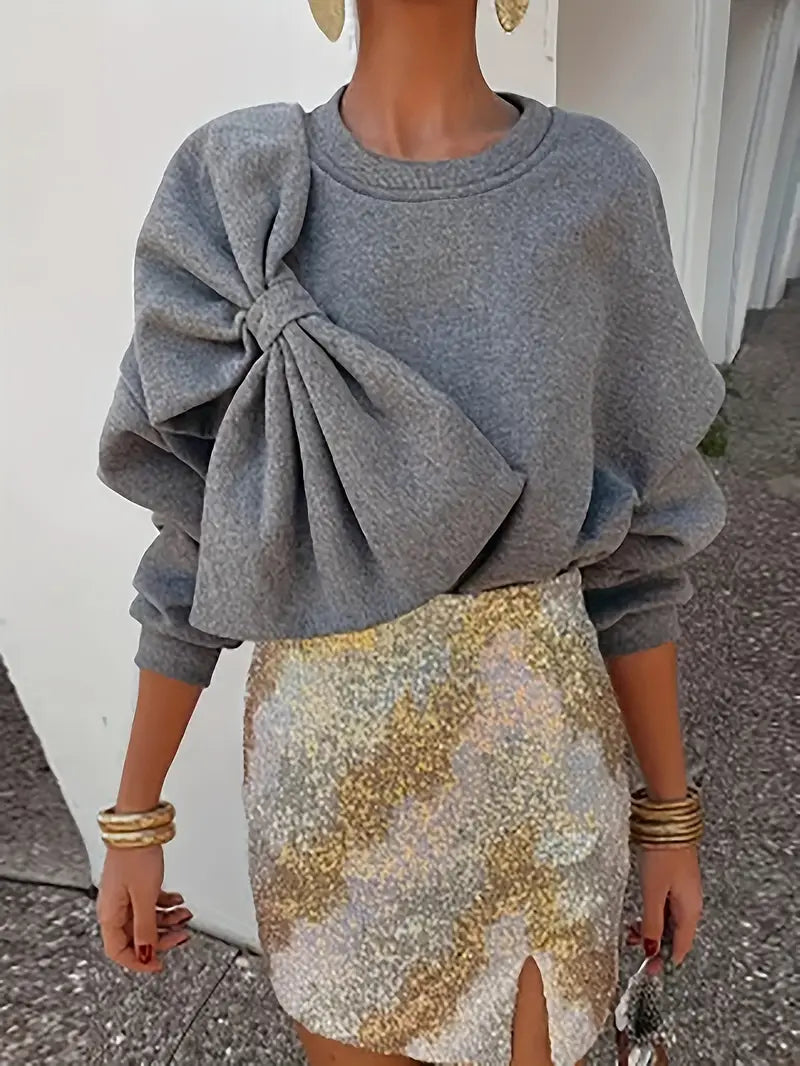 Maia - Sweatshirt med rund hals og blomstermønster