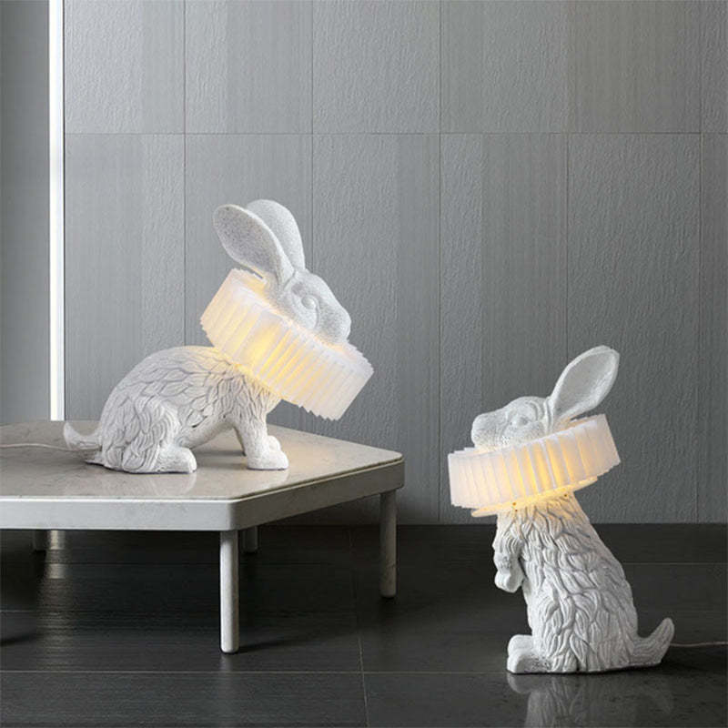 Variant image for Moderne LED Tafellampe i Hvid Metal og Hars til Soveværelse og Spisestue – Dimbart, Energisparende E27 Fatning-1