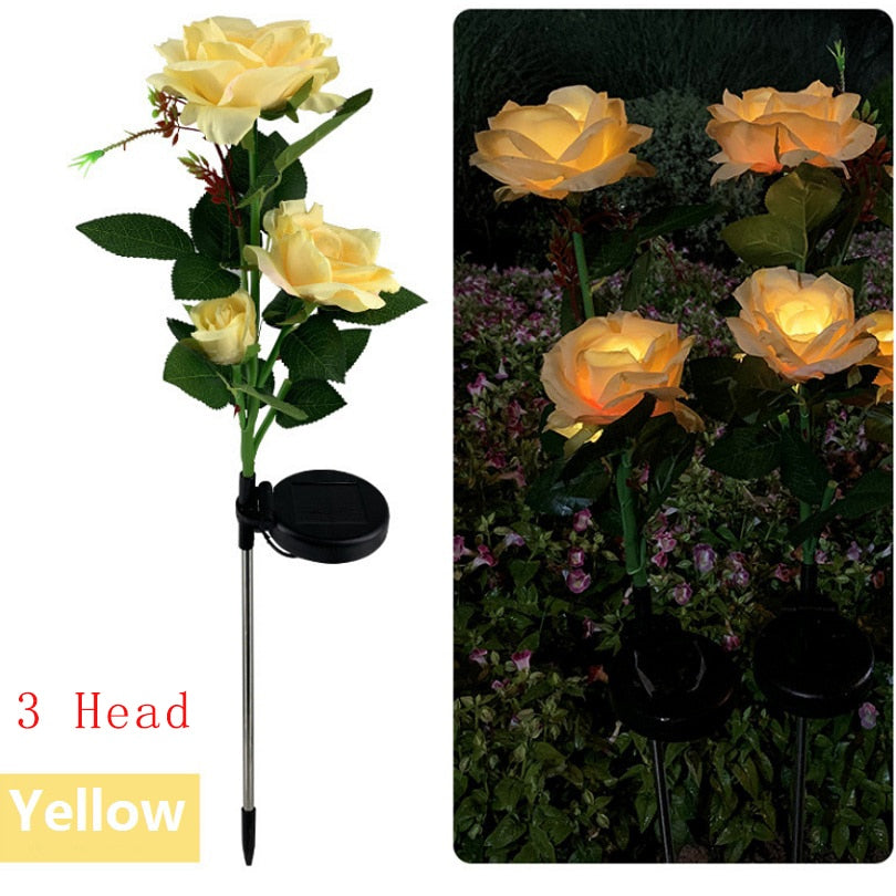 LumiRose - Solar LED rosenblomst natlampe til haven