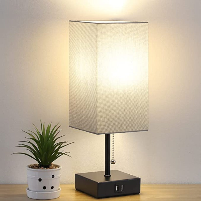 LuminoCharge - Moderne bordlampe med USB-opladningsporte