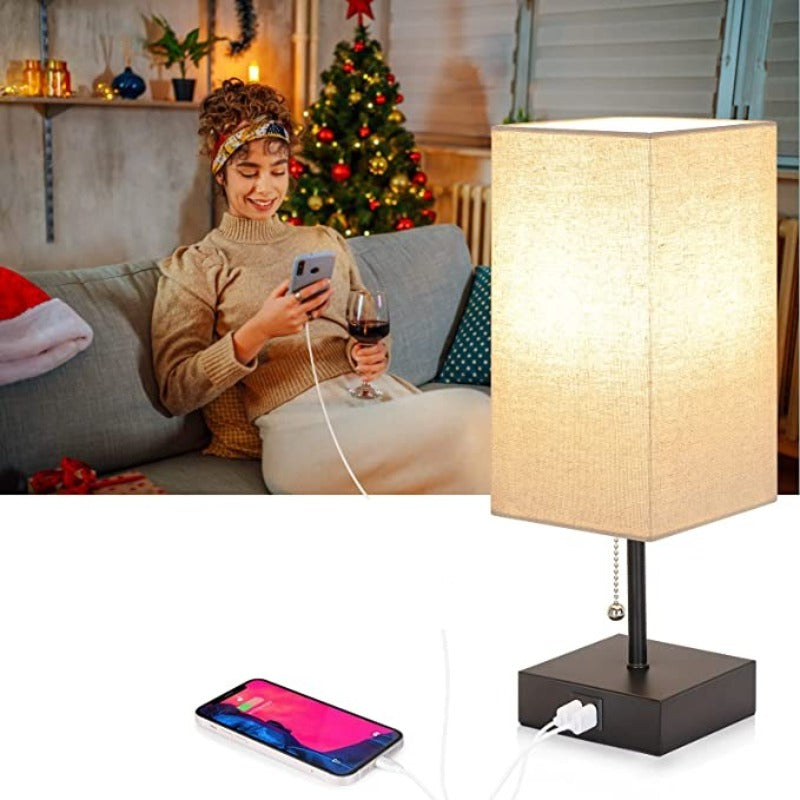 LuminoCharge - Moderne bordlampe med USB-opladningsporte
