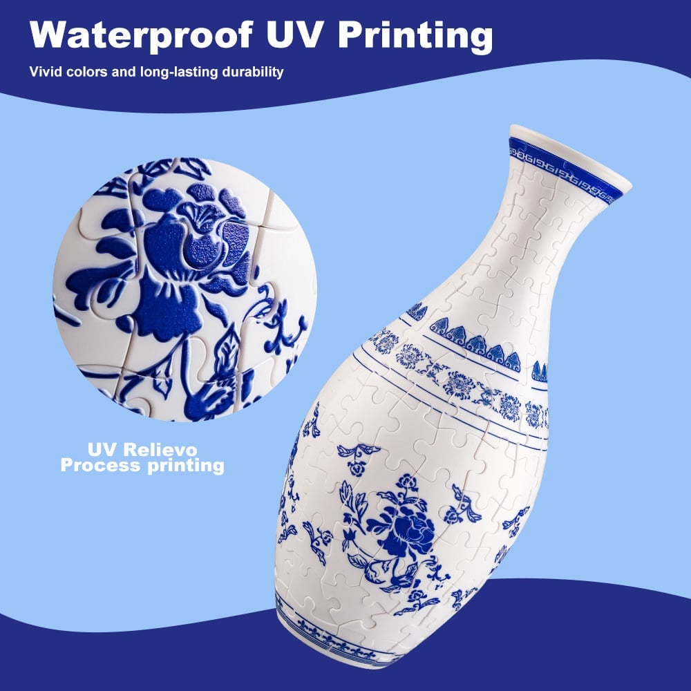 EcoBloom - 3D Puzzle Vase - Dekorativ blomstervase med aftagelig vandbeholder