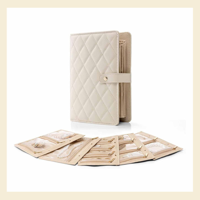 GlamFold Smykkeorganizer | Foldbar & Kompakt | Vandafvisende & Blød Velour | Rejsevenlig