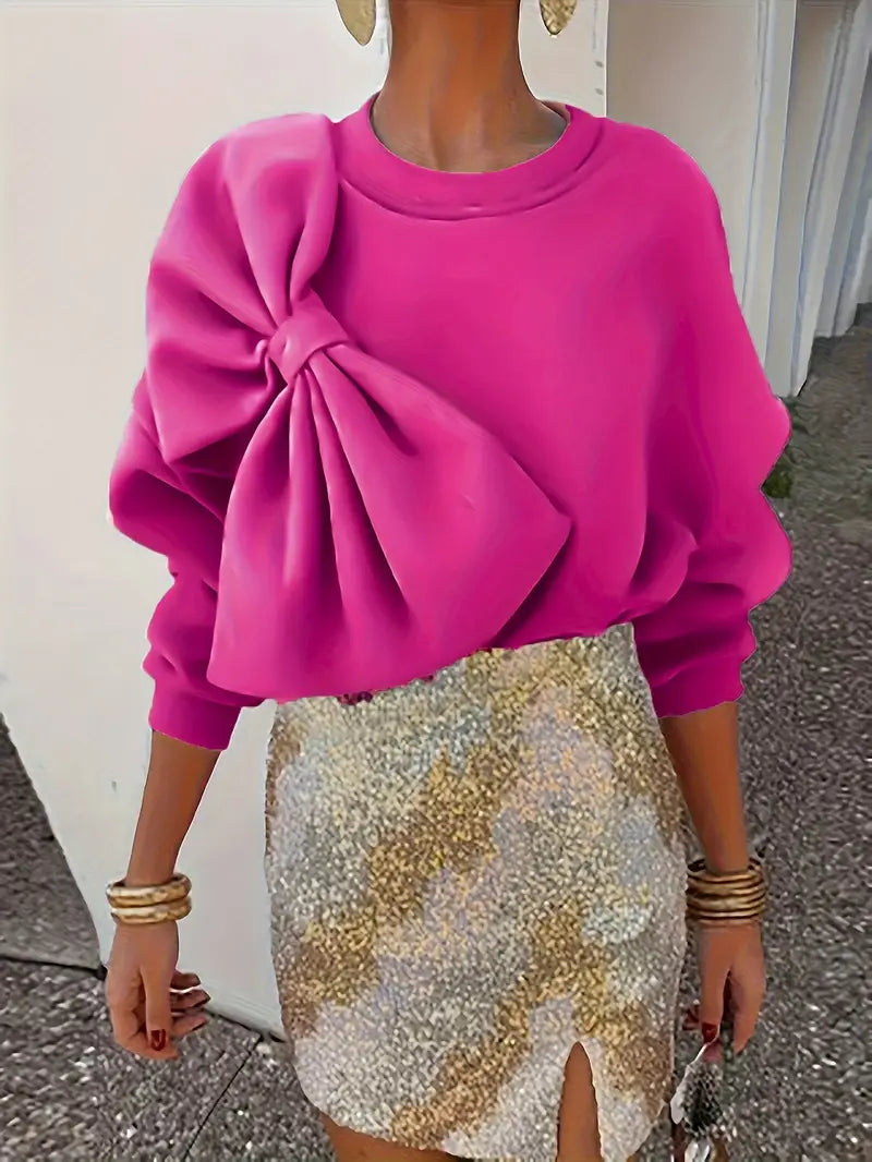Maia - Sweatshirt med rund hals og blomstermønster